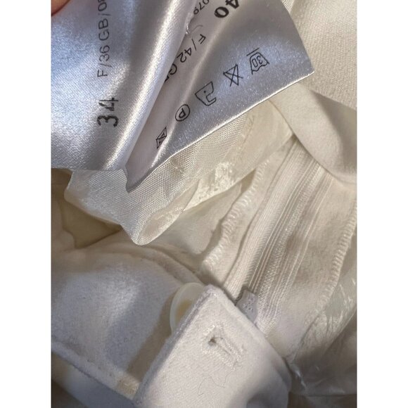 Basler Dress Pants Women's Med 30.5x29 Ivory Creme Stretch Pockets High Rise - Picture 12 of 14